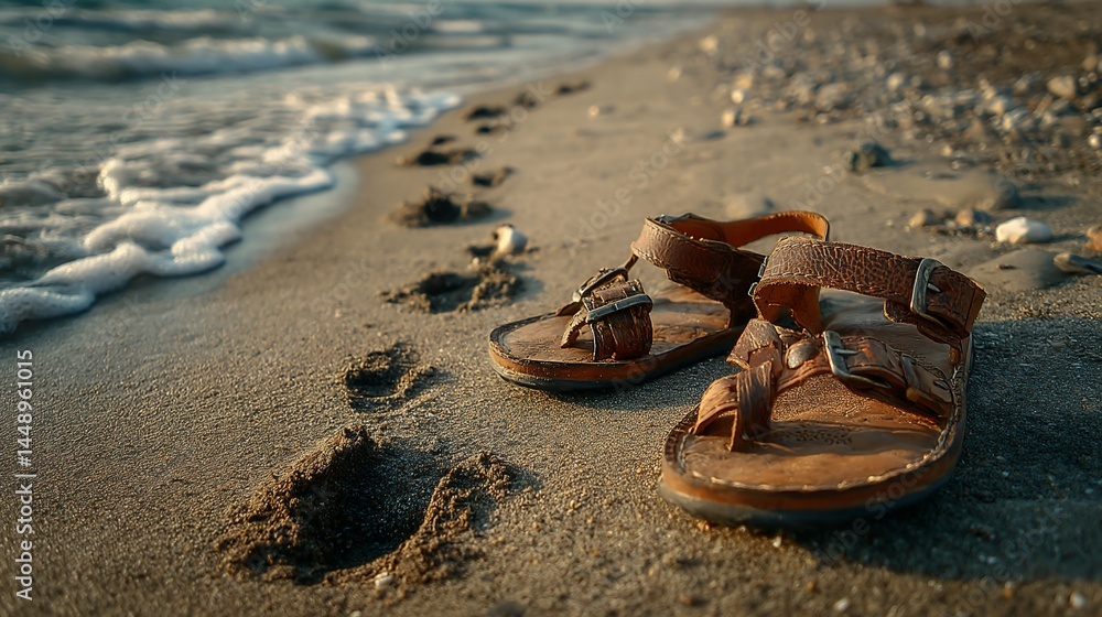 Obraz premium Sandals on beach