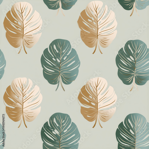 Minimalist Seamless Monstera Leaf Pattern