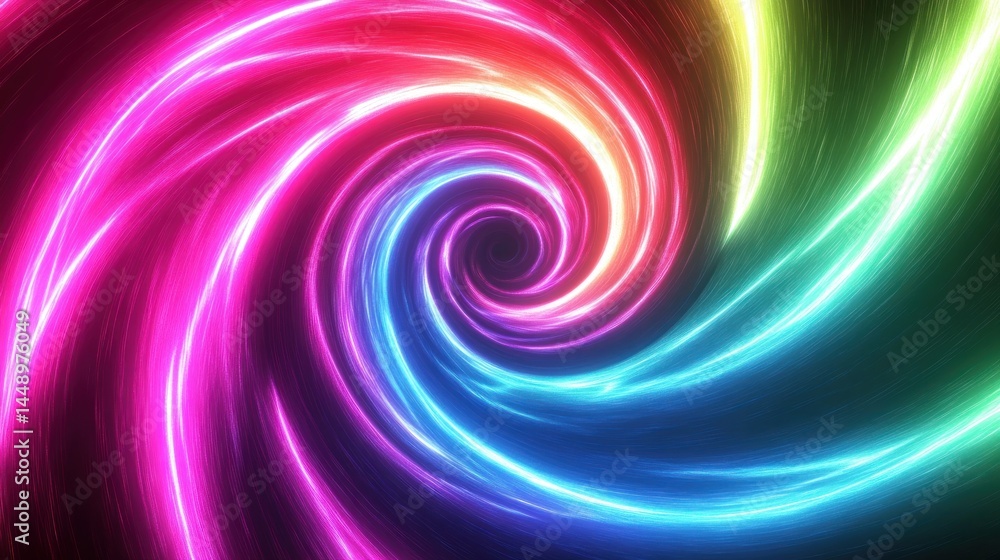 Vibrant Swirl of Neon Colors Creates a Hypnotic Abstract Background Vibrant Swirl of Neon Colors Creates a Hypnotic Abstract Background