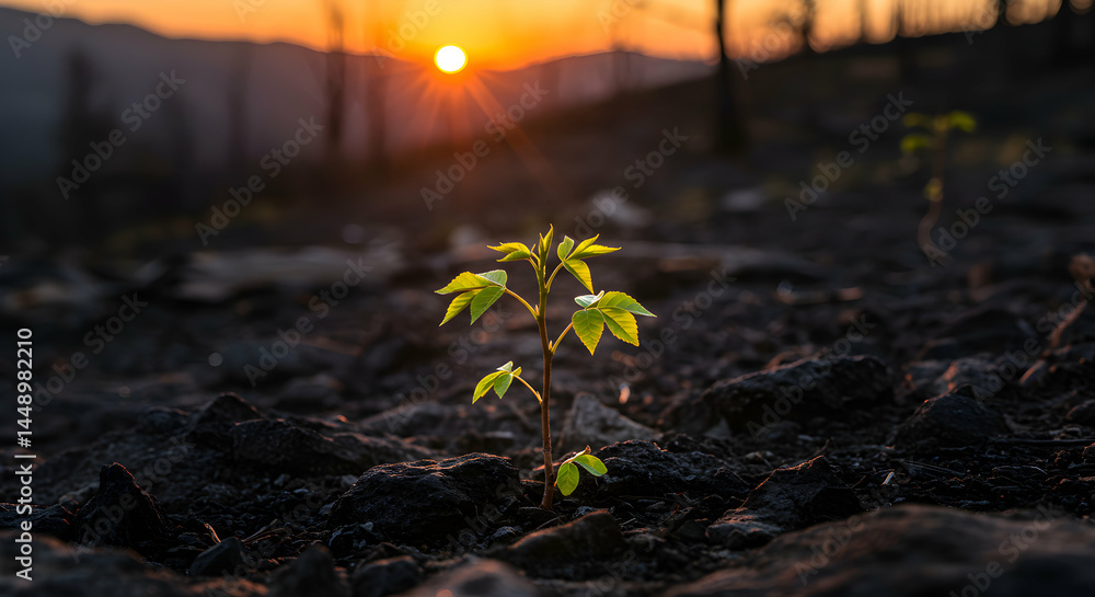 custom made wallpaper toronto digitalNew Plant Growing After Burn at Sunset Hope and Perseverance
