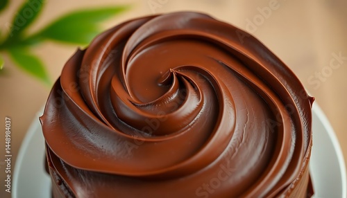 close up of a chocolate cake on a plate