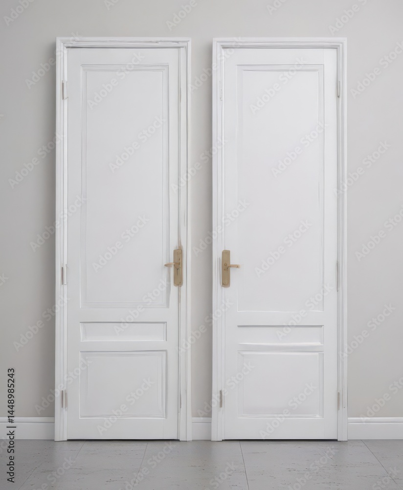 White doors, various states, clean background, clean, bright, design White doors, various states, clean background, clean, bright, design