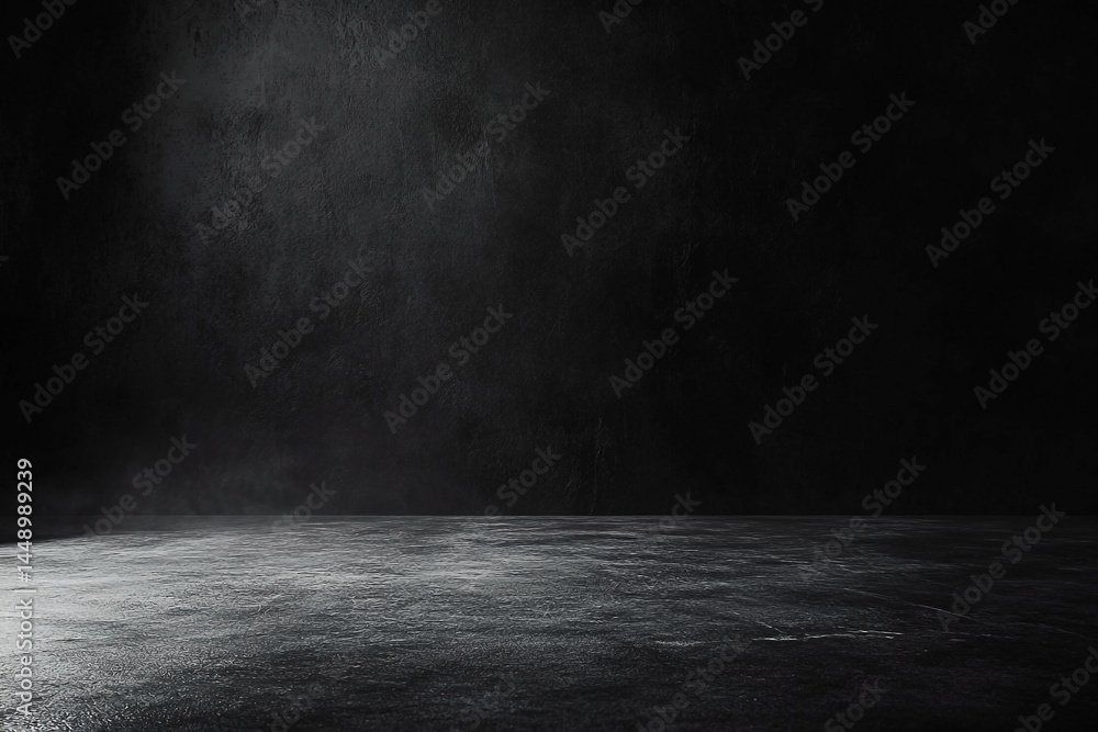 Monochrome textured floor and wall composition in a darkened environment Monochrome textured floor and wall composition in a darkened environment