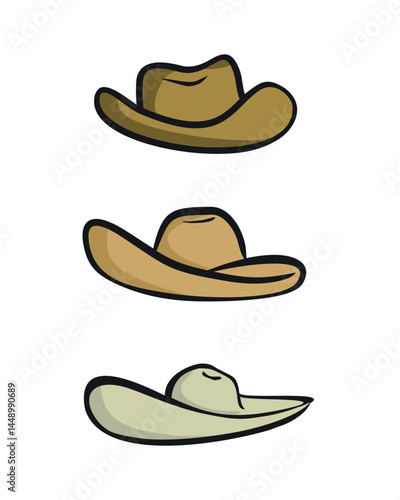 vector set of men's and women's hats