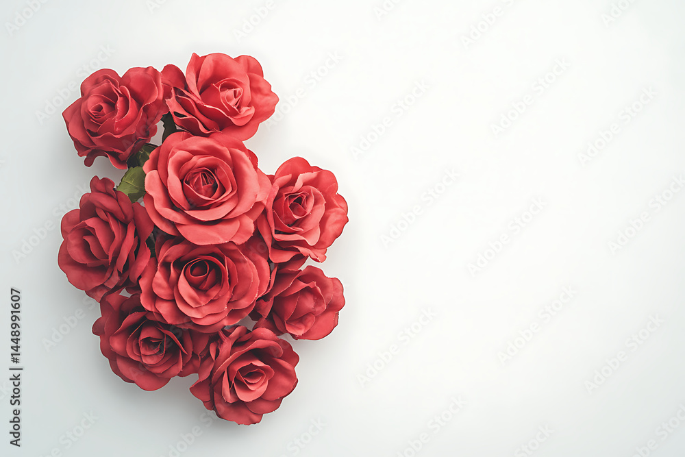 Bouquet of red roses isolated on a white background, a Valentine's Day theme. Bouquet of red roses isolated on a white background, a Valentine's Day theme.