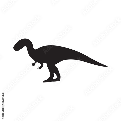 Black silhouette of a dinosaur vector illustration prehistoric animal jurassic era dinosaur clip art vector