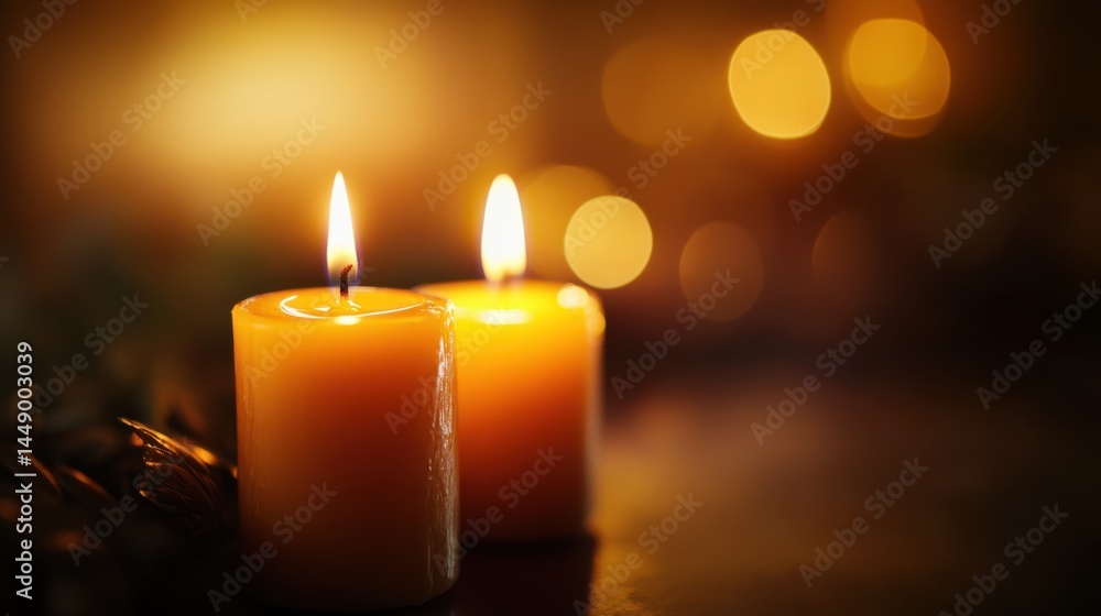 Warm Candlelight Creating a Serene Ambiance with Soft Golden Glow Warm Candlelight Creating a Serene Ambiance with Soft Golden Glow