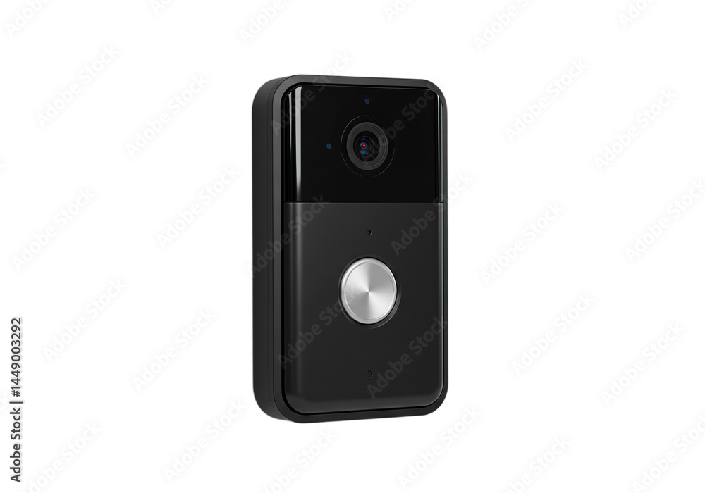 Fototapeta premium Smart Doorbell Camera with Button on Transparent Background