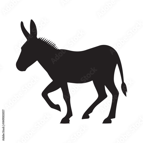 Black donkey silhouette vector illustration farm animal clip art mule outline graphic design element isolated image