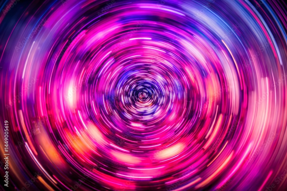 Obraz premium Vortex of purple pink neon light swirling in abstract