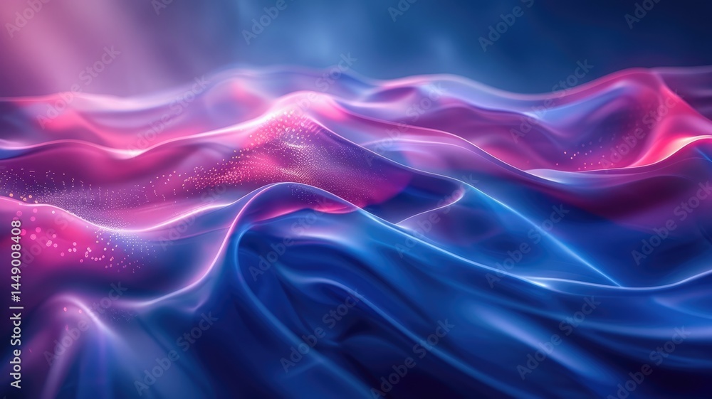 Fototapeta premium Abstract pink blue color wave flowing express energetic texture. Seamless pattern of vividness curve swirling convey sense of harmony and wonderful scene perfect for effect and graphic design. AIG53.