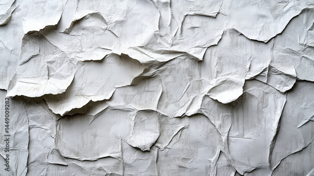 Textured white craft paper made from recycled materials, exhibiting a vintage grey tone with newspaper-like creases and space for textual content Textured white craft paper made from recycled materials, exhibiting a vintage grey tone with newspaper-like creases and space for textual content