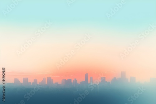 sunset over city