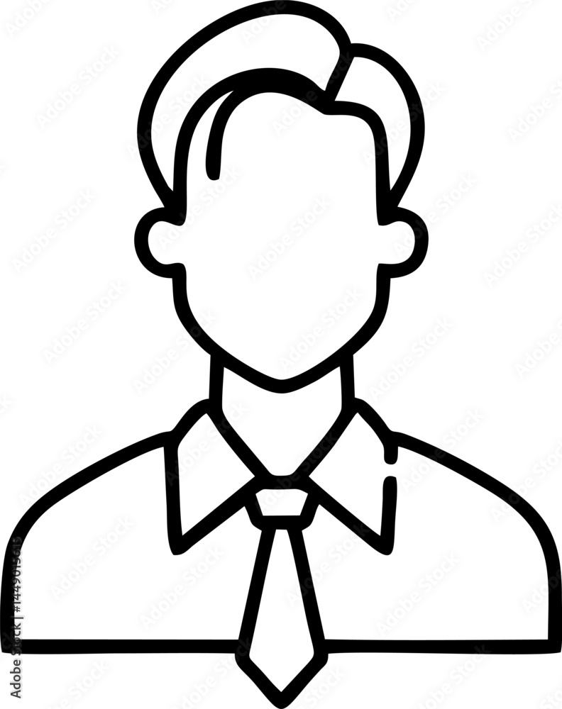 Simplified business figure wears a tie Simplified business figure wears a tie
