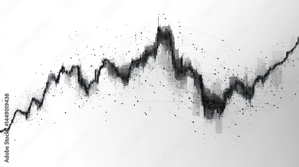 Obraz premium Abstract stock market chart graphic, upward trend