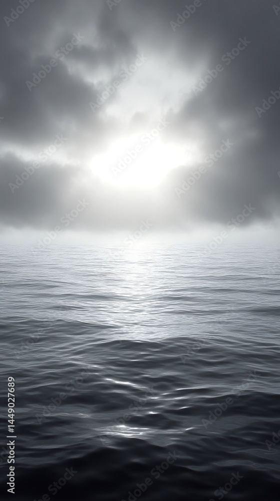 Obraz premium A tranquil seascape with serene waters and an ethereal sky, evoking peace