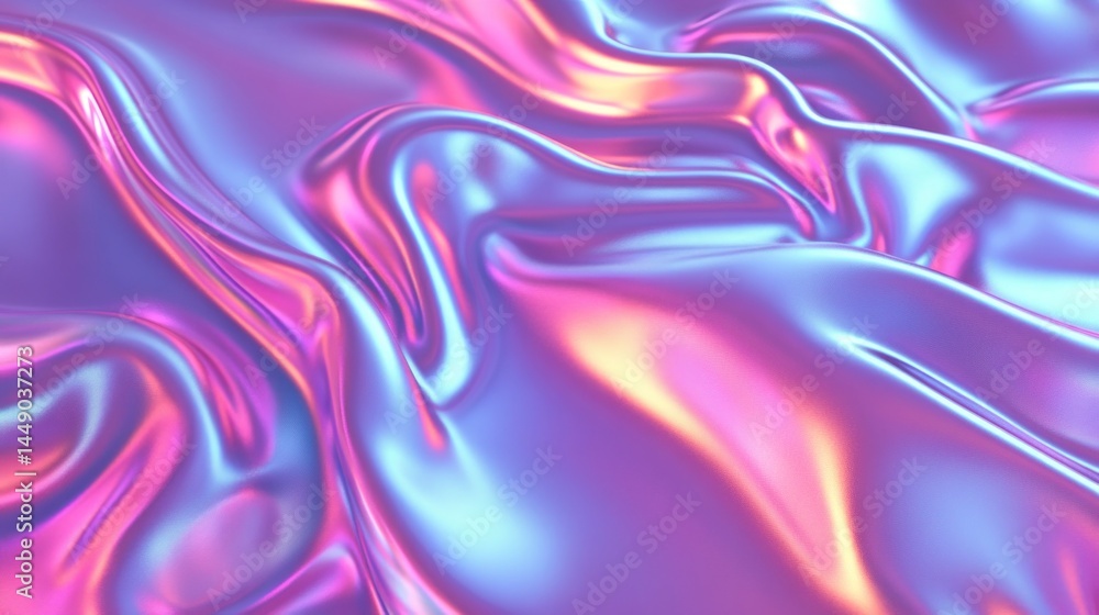 Fototapeta premium Fluid, iridescent fabric with a spectrum of pastel colors.