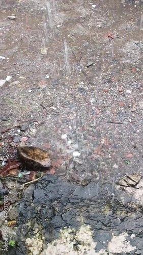 Water drops in the rain