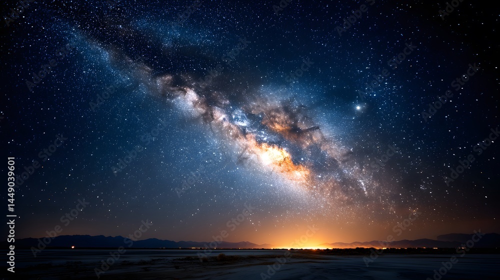 Desert stargazing milky way wonders in a serene landscape Desert stargazing milky way wonders in a serene landscape