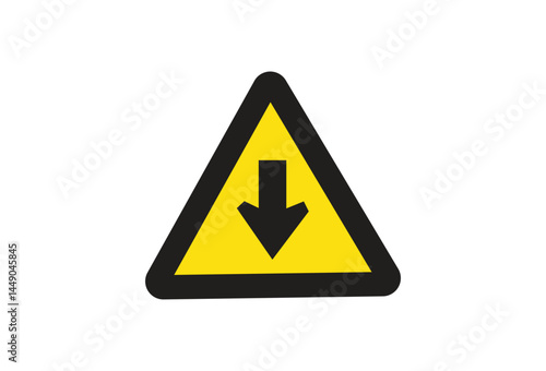 Free Download Yellow Triangle Hazard Symbol with Arrow Down Safety - GFXLoad