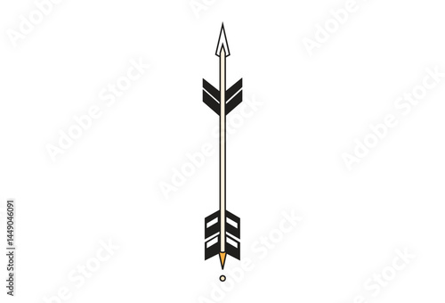 Arrow Icon with Black Fletching on Transparent Background Art