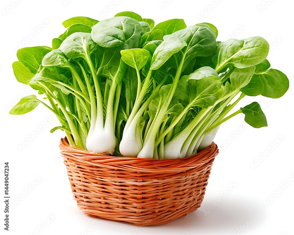 Fresh bok choy in a basket Fresh bok choy in a basket