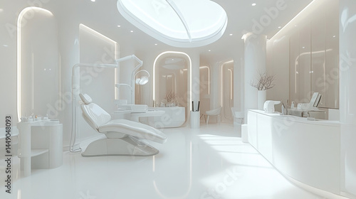 Wallpaper Mural Modern, bright spa interior with white furniture and light fixtures Torontodigital.ca
