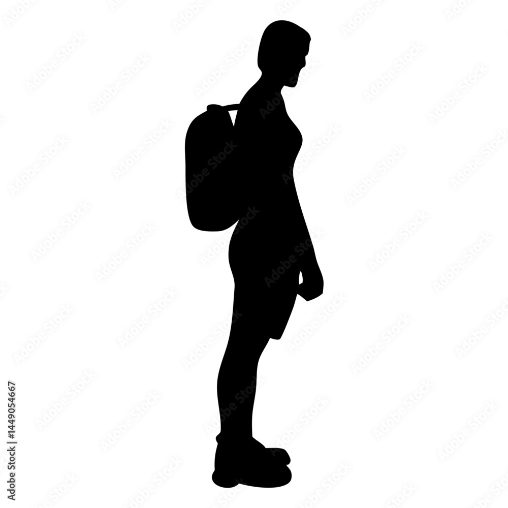 Fototapeta premium People doing Camping %26 Hiking pose silhouette