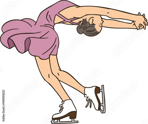 Women's Singles Figure Skater (layback spin)