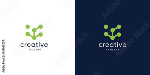 Innovate  meta ball icon , symbol, initial , technology logo design. universal neuron, biotechnology molecule atom DNA chip symbol.	