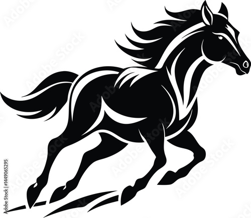 Dynamic Horse Racing Illustration with Jockey and Galloping Horse.