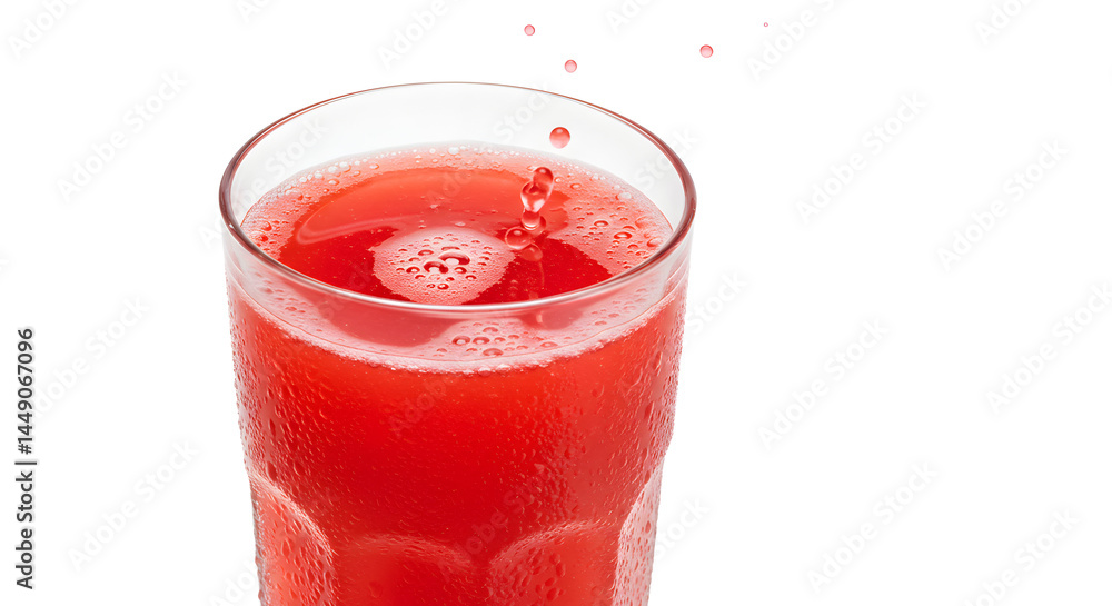 Refreshing Red Drink in Glass with Splash Refreshing Red Drink in Glass with Splash