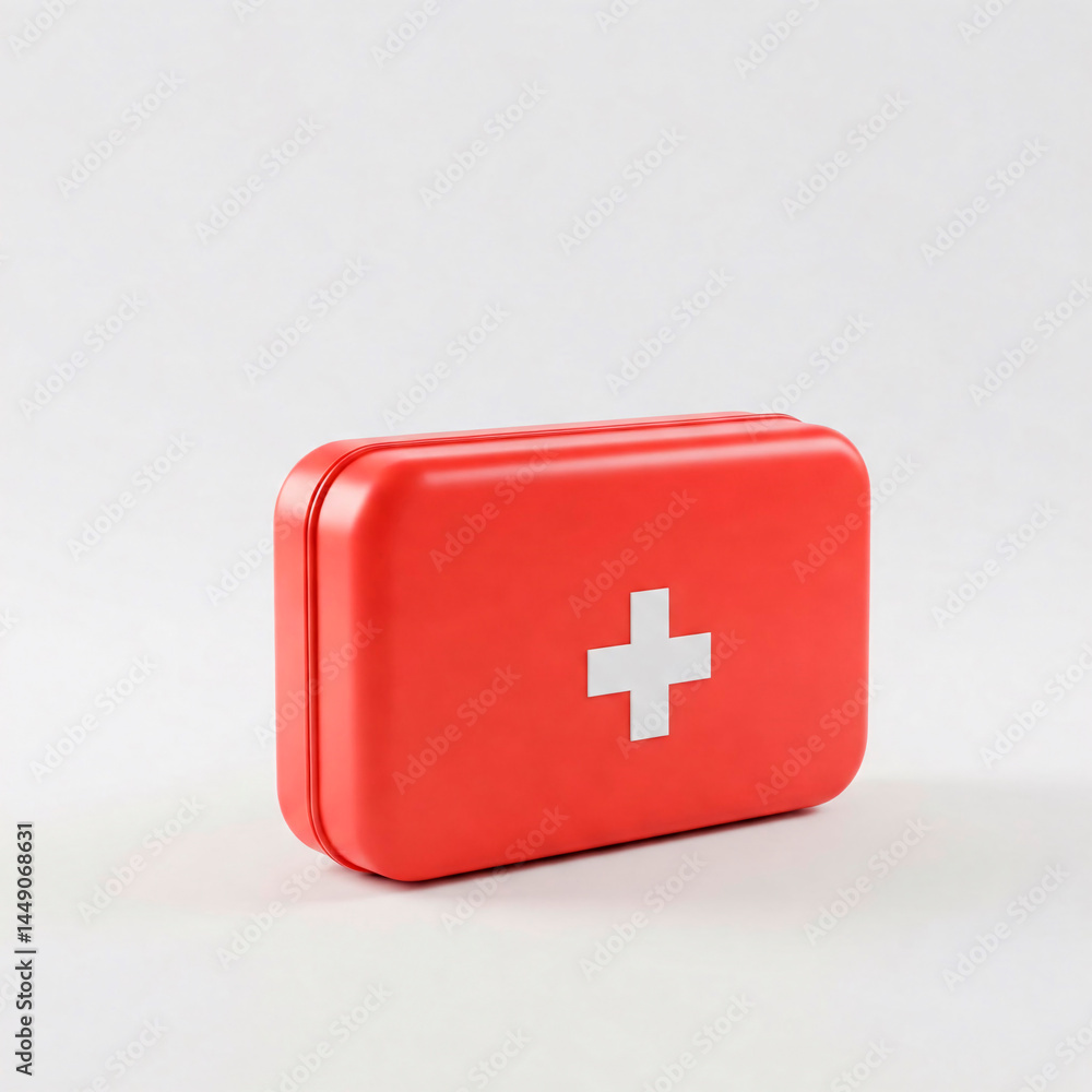 Fototapeta premium First aid kit on a white background. 3d render image.