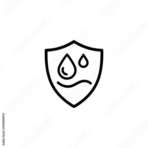 Waterproof outline icon or water resistant outline icon vector isolated. Best Water resistant label for websites, product packaging design, print design and more.