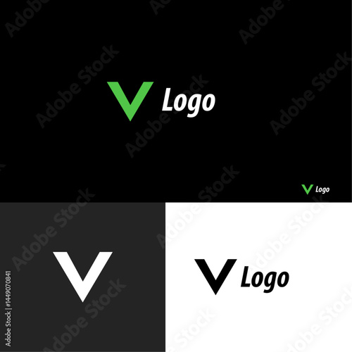 Modern creative minimalist and professional logo design for V .