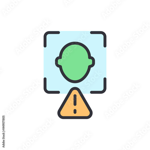 Deepfake colored icons, minimalist vector illustration ,simple transparent graphic element .Isolated on white background