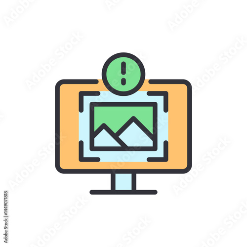 Deepfake colored icons, minimalist vector illustration ,simple transparent graphic element .Isolated on white background