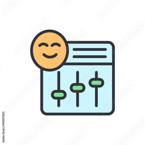 Deepfake colored icons, minimalist vector illustration ,simple transparent graphic element .Isolated on white background