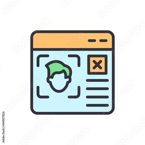 Deepfake colored icons, minimalist vector illustration ,simple transparent graphic element .Isolated on white background