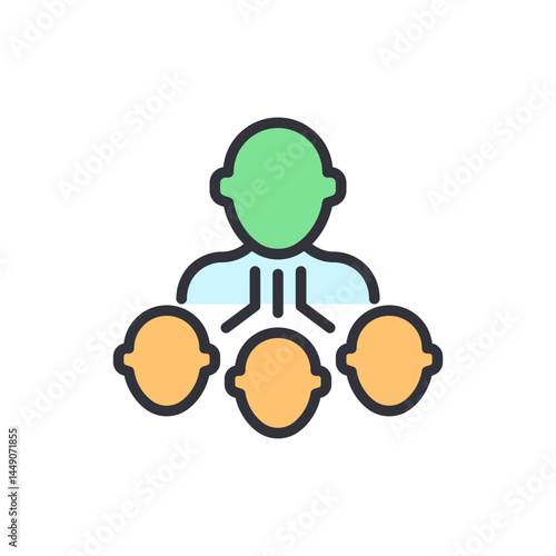 Deepfake colored icons, minimalist vector illustration ,simple transparent graphic element .Isolated on white background