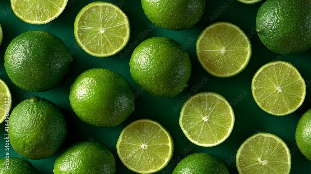lime on a black background. Generative AI lime on a black background. Generative AI