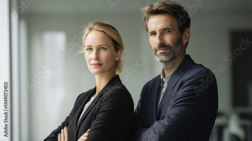 Wallpaper Mural Business couple in formal wear, confident and professional Torontodigital.ca