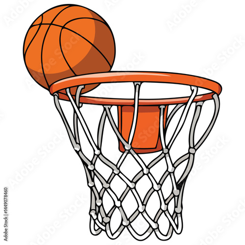 basketball cartoon logo sports design isolated vector illustration on white background