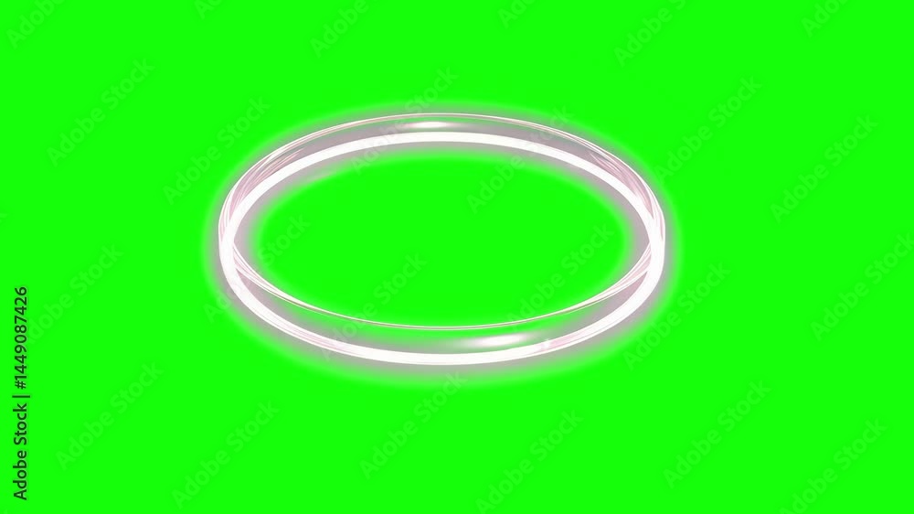 Glowing circle ring animation, transparent 4K video, green screen Glowing circle ring animation, transparent 4K video, green screen