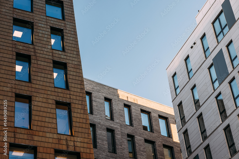 Modern Buildings With Geometric Windows Modern Buildings With Geometric Windows