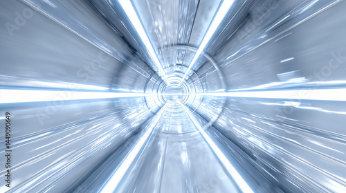 Photo of warping through a long tunnel of light