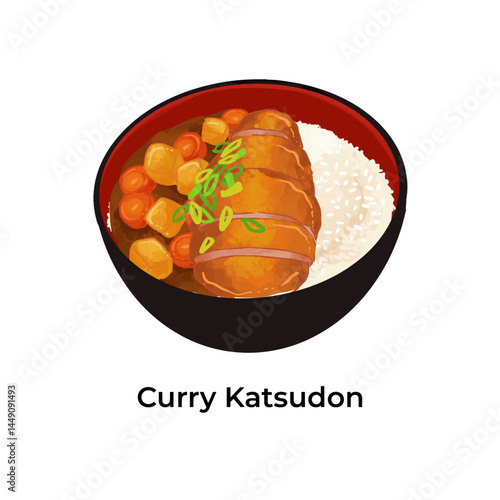 Vector illustration of traditional Japanese food featuring ramen and assorted sushi. Colorful and detailed design perfect for restaurant menus, food packaging, culinary blogs, or Asian cuisine project
