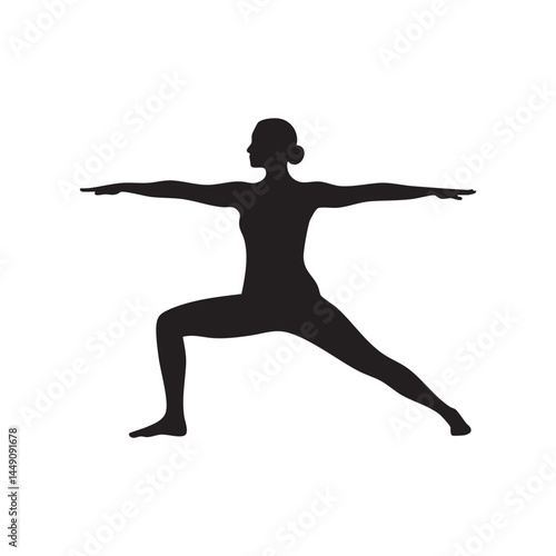 Yoga silhouette on white background