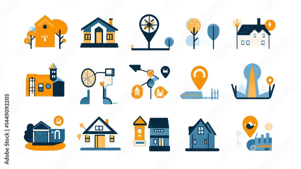 Obraz premium Rural Homes, Smart Tech, Mapping