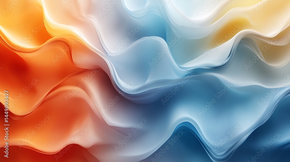 Obraz premium Abstract waves flow orange blue gradient